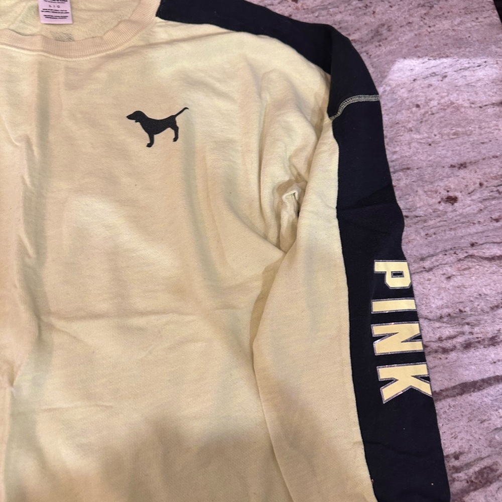Yellow and Black Long Sleeve Shirt LOVE PINK - Picture 7 of 8